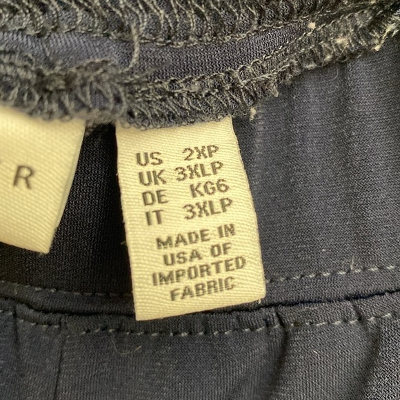 Susan Graver Navy Liquid Knit Pants Womens Plus Size 2XP Slinky stretch straight - Picture 6 of 10